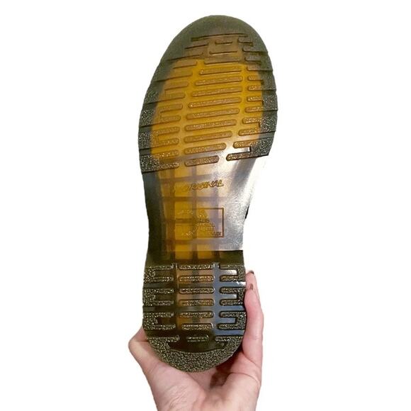 Dr. Martens Adrian Black Leather Fringe Tassel Lug Sole Platform Loafers - Picture 7 of 9